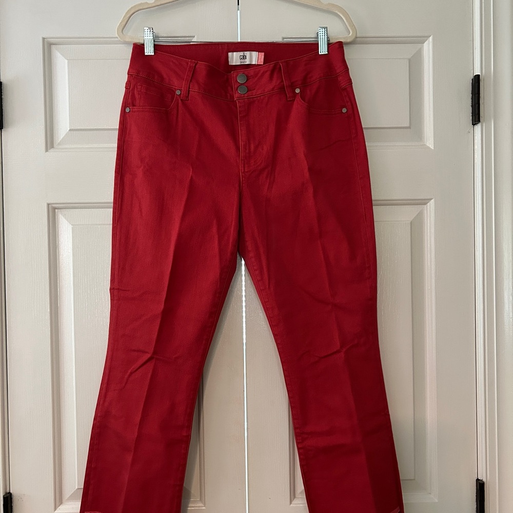 CAbi Red High-Low Crop Jeans